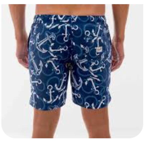Franks Australia Men's Swim Trunks Nautical Blue Anchors Size Large NWOT - Picture 2 of 5